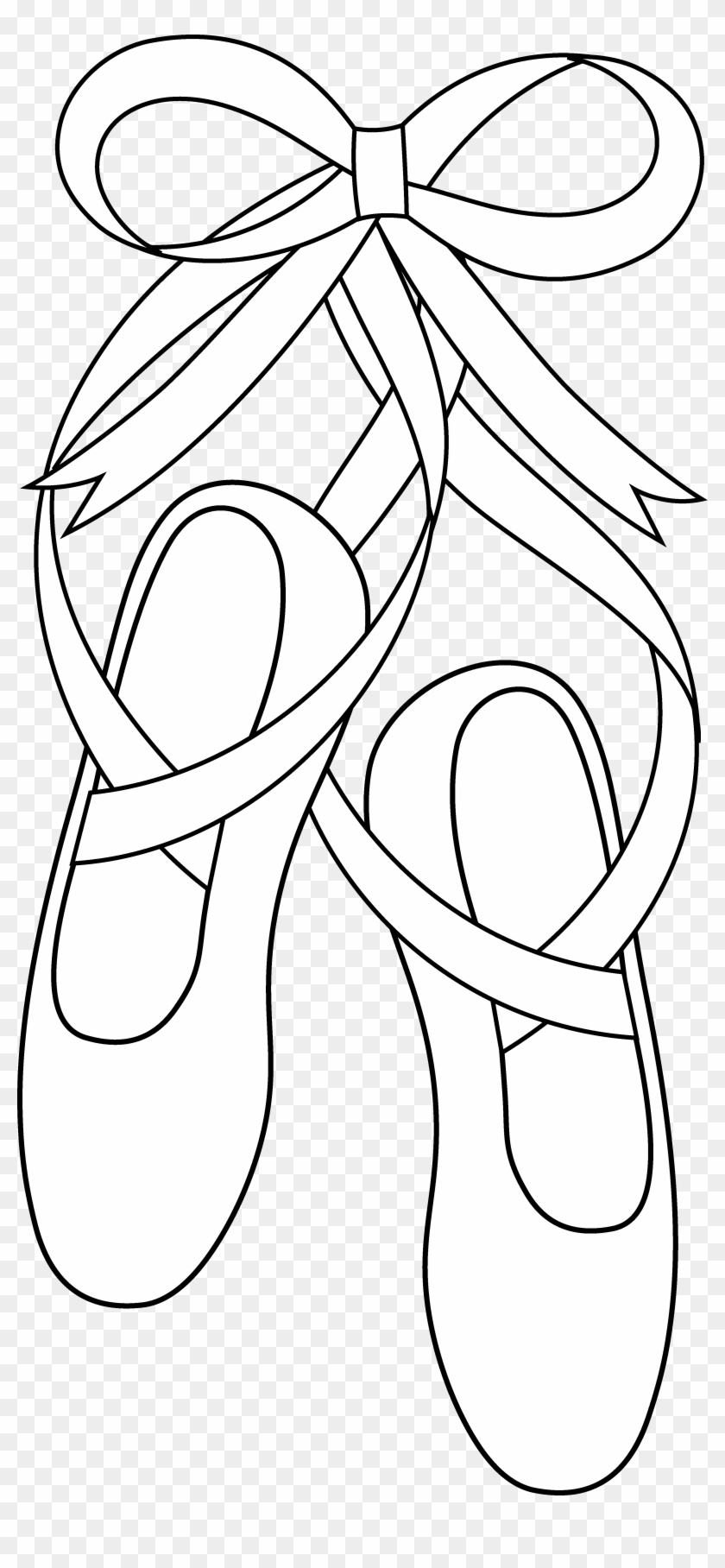 Cartoon Ballet Shoes - Ballet Shoes Clipart Black And White - Png Download
