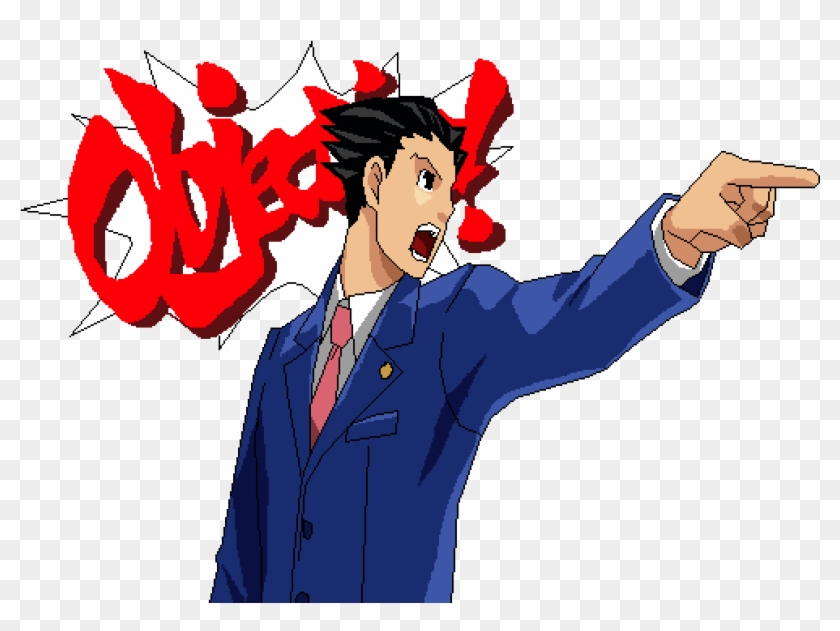 Phoenix Wright, Objection - Ace Attorney Stickers Clipart #1372599