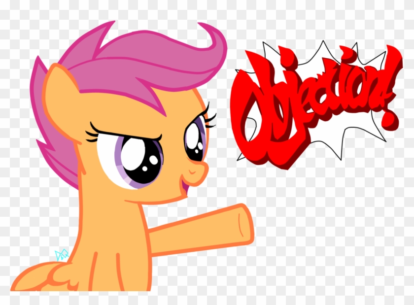 Ace Attorney, Objection, Safe, Scootaloo, Simple Background, - Daredevil Vs Phoenix Wright Clipart