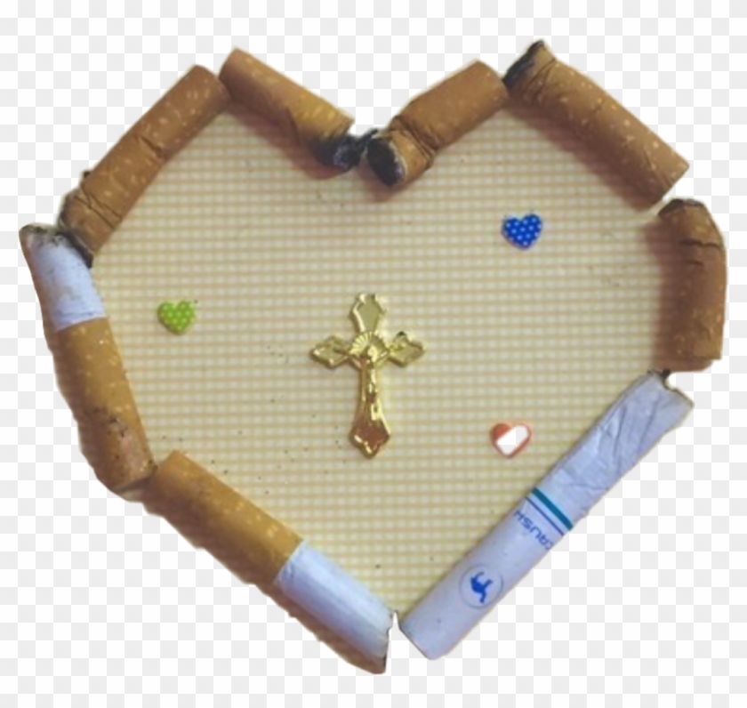 Lovecore Cigarette Cigarettes Cross Hearts Grunge Free - Christian Cross Clipart #1373200