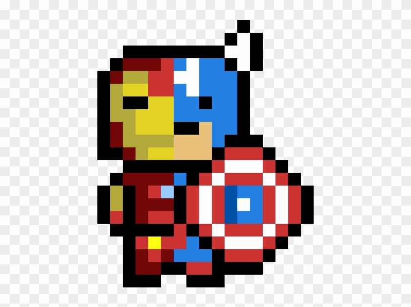 My Pixelart Of Captain America - Pixel Art Black Widow Clipart