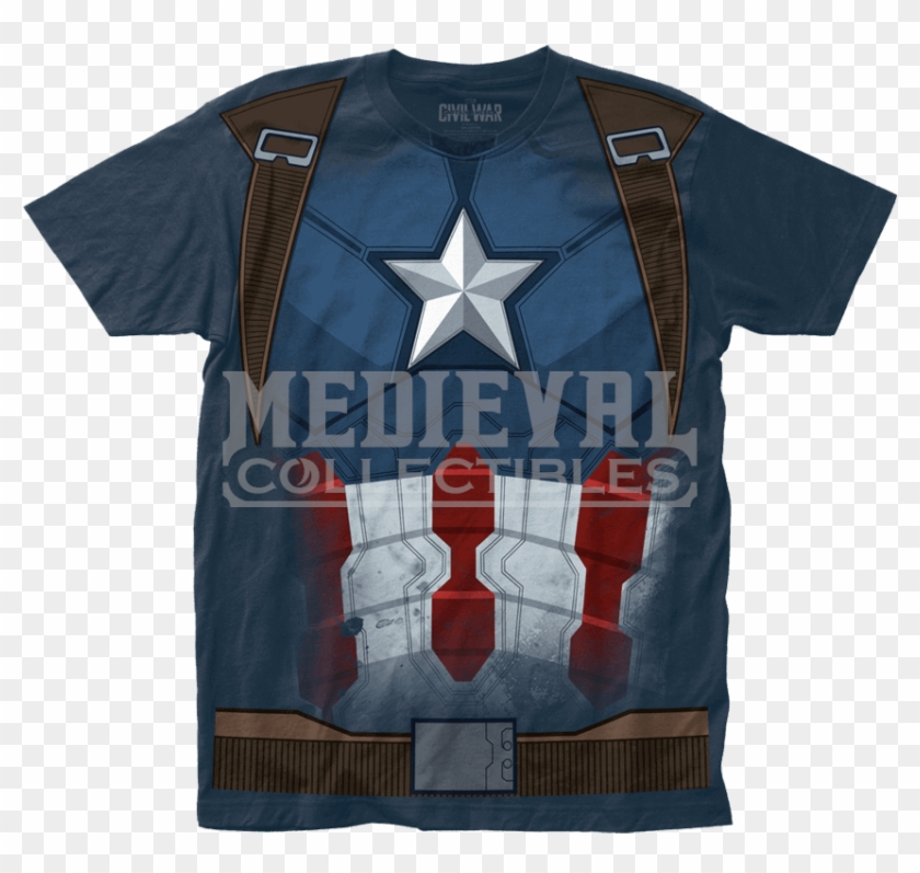 Captain America Civil War Suit T Shirt - Captain America Clipart #1374885