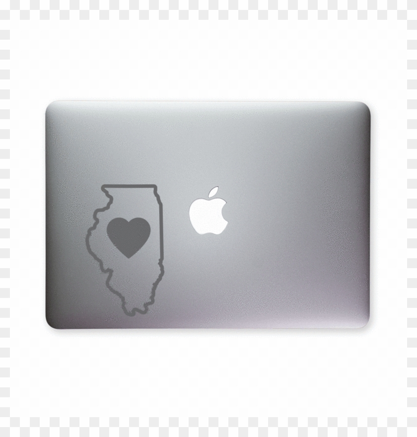 Illinois Love Outlined Sticker For Macbooks And Apple - Apple Clipart #1375004
