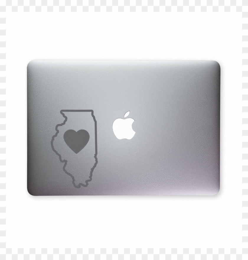Illinois Love Outlined Sticker For Macbooks And Apple - Apple Clipart