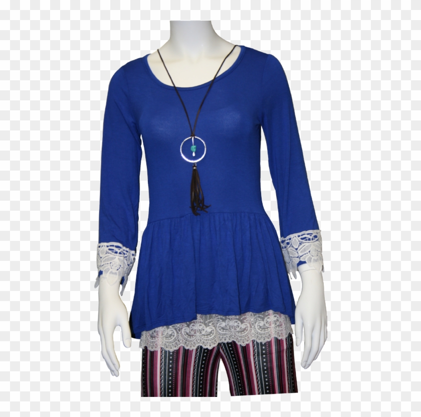 Man-made Silver Circle Turquoise Tassel Necklace - Girl Clipart