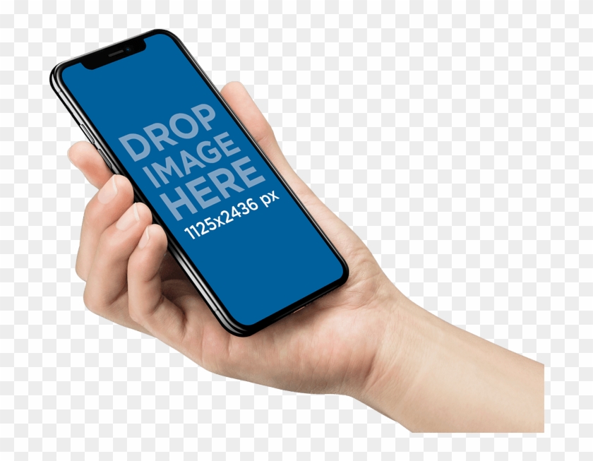 Iphone X Mockup Being Held Against Transparent Background - Mockup Iphone X Hand Clipart #1376112