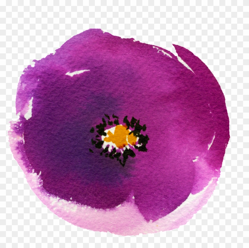Hand Painted Purple Smudge Flower Png Transparent Clipart #1376232