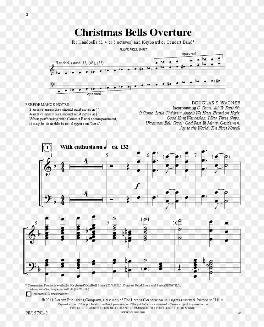Christmas Bells Overture Thumbnail Christmas Bells - Sheet Music Clipart