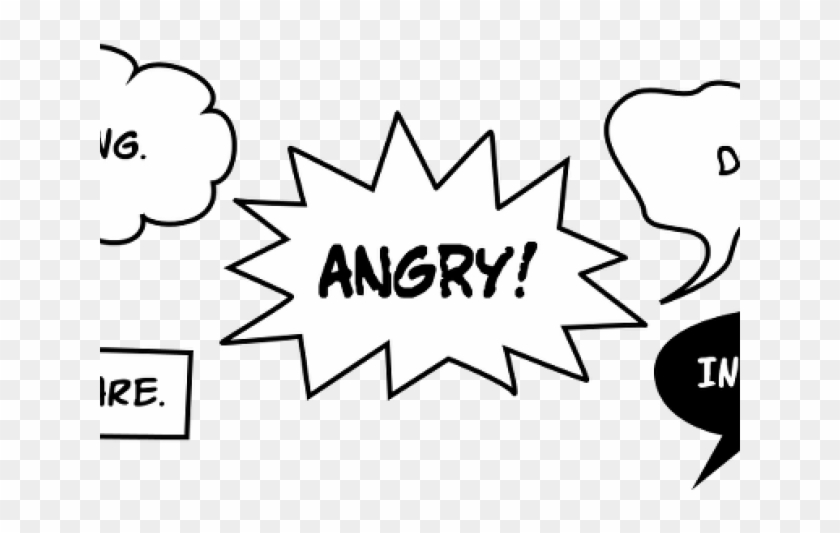 Bubble Clipart Comic Book - Superhero Black And White Bubble - Png Download