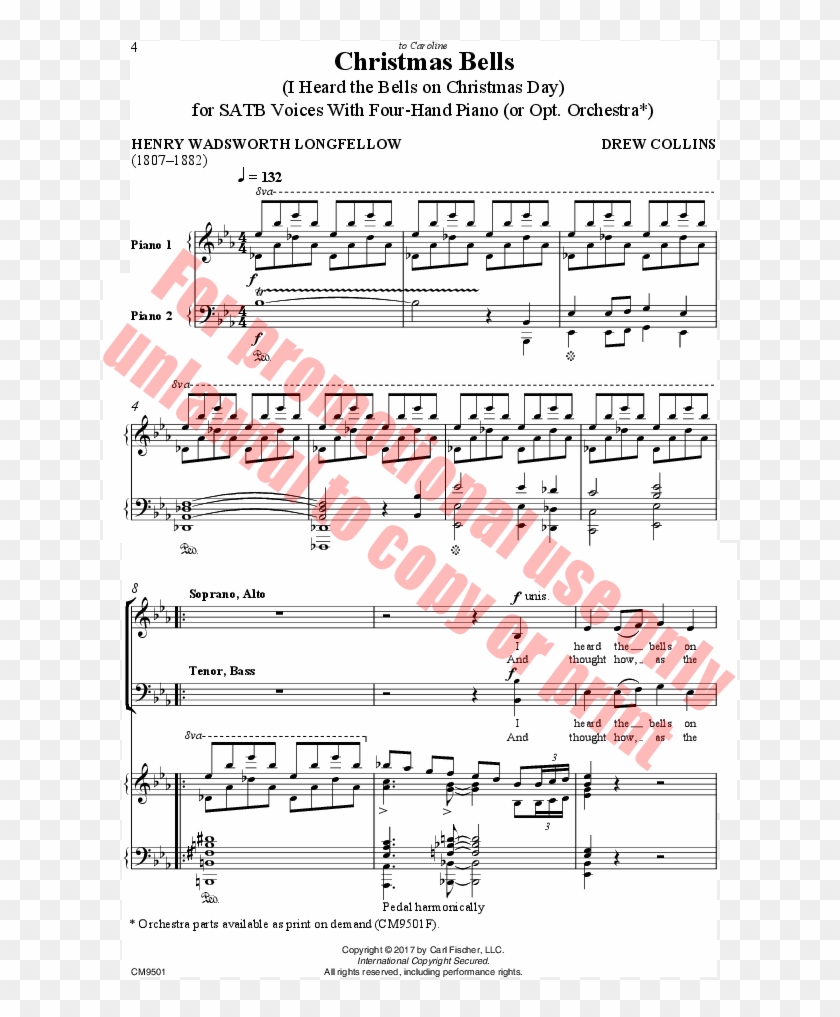 Christmas Bells Thumbnail - Sheet Music Clipart #1376543