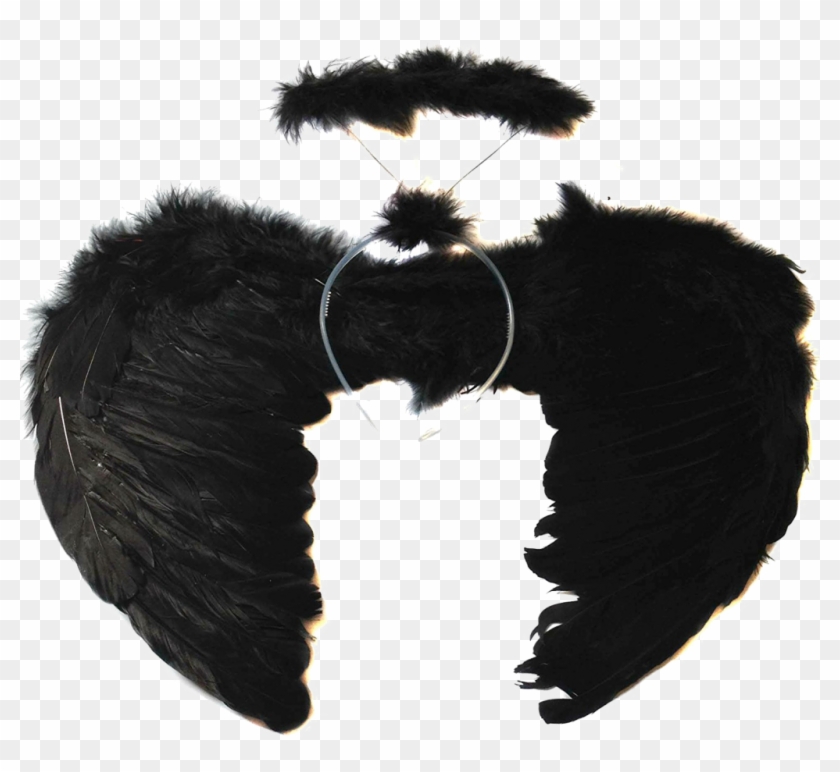 Black Angel Wings Transparent Image - Black Angel Wings And Halo Set Clipart