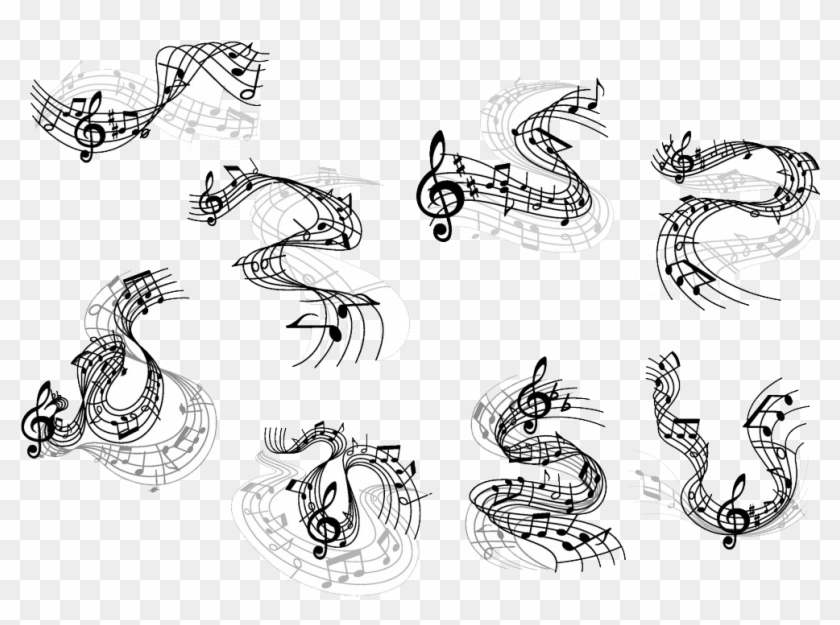 Musical Note Clef Clave De Sol Notes - Musical Stave Silhouette Clipart #1378169