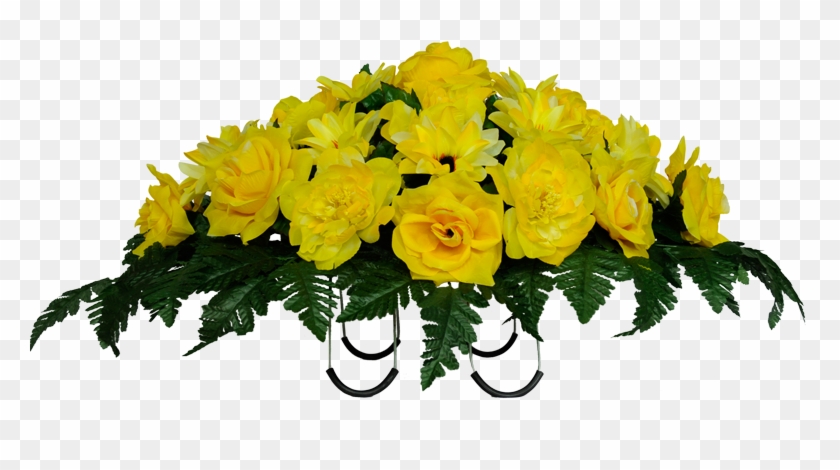 Yellow Rose & Dahlia Mix - Yellow Rose Funeral Arrangement Clipart