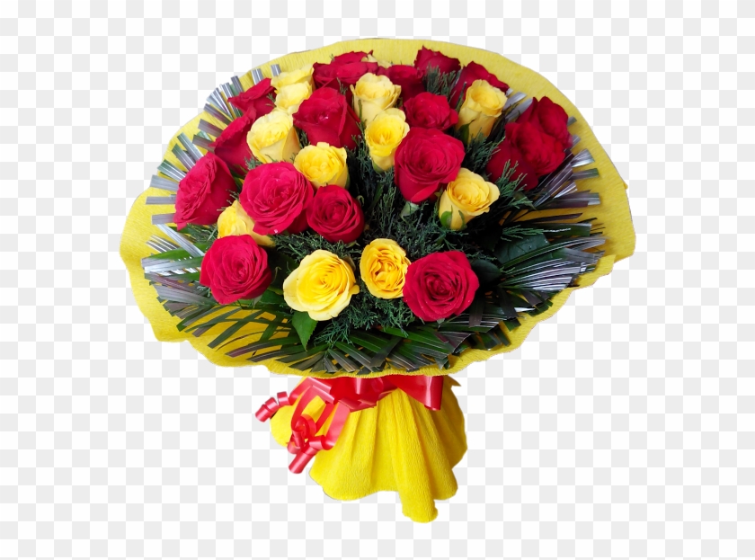 And Yellow Rose For - Red Yellow Rose Bouquet Clipart