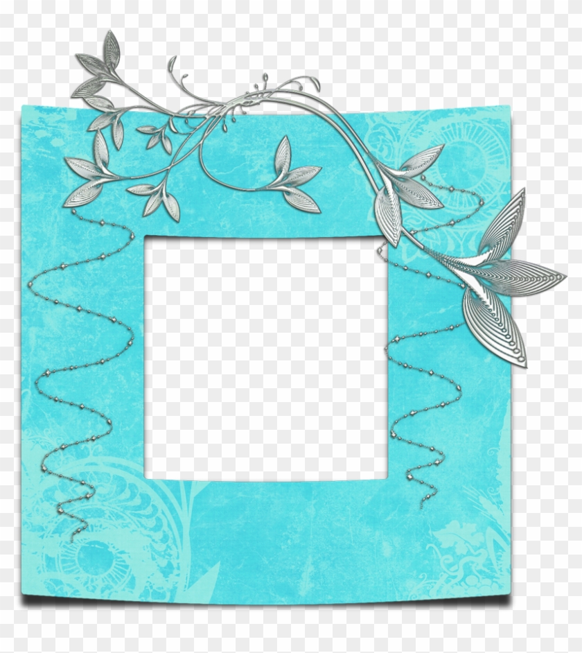 Cute Art Transparent Blue Png Photo Frame - Blue Cute Picture Frames Clipart