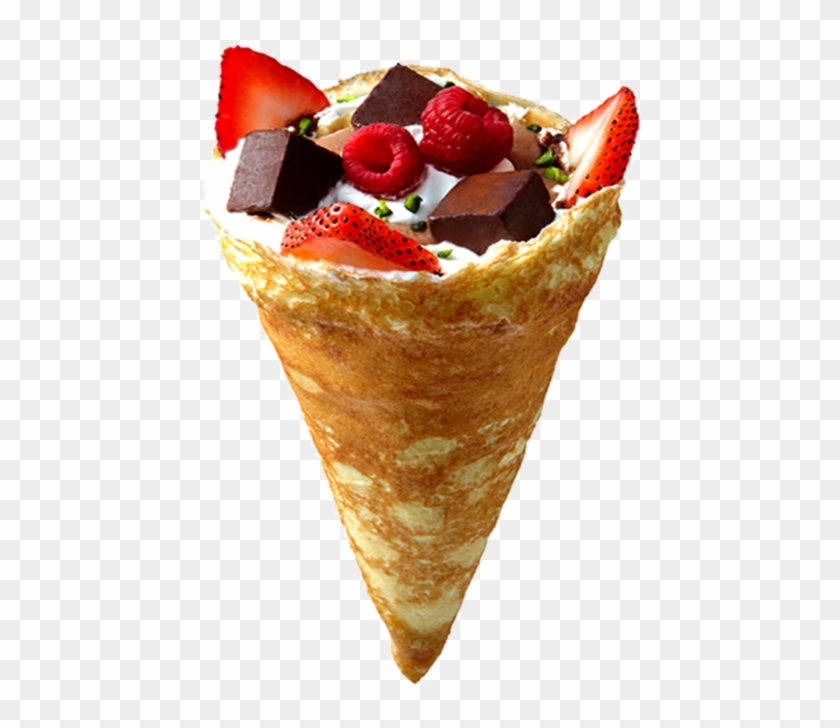 Fruit In Ice Cream Cones - Crepes Png Clipart #1379984