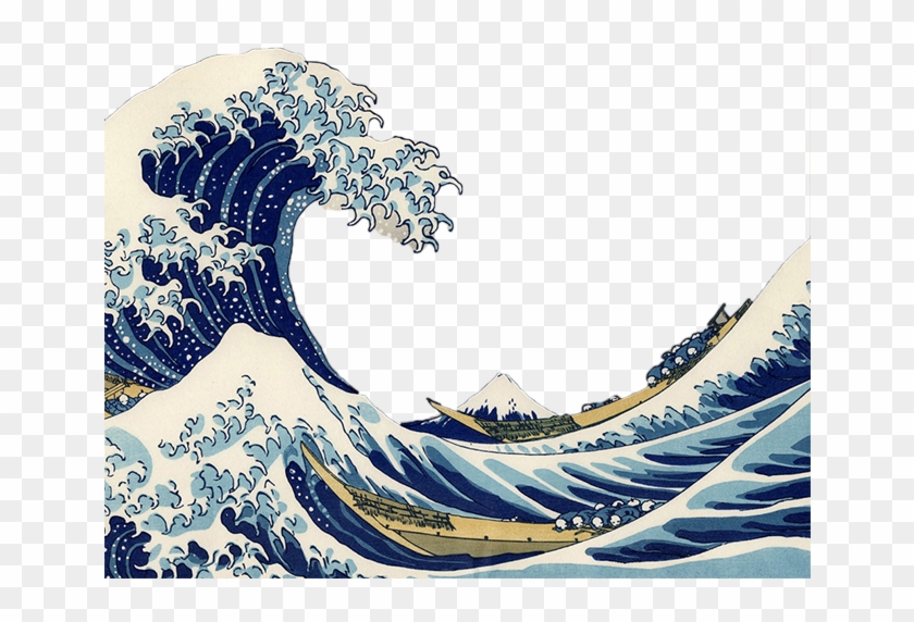 672 X 527 10 - Great Wave Off Kanagawa Png Clipart #1380540