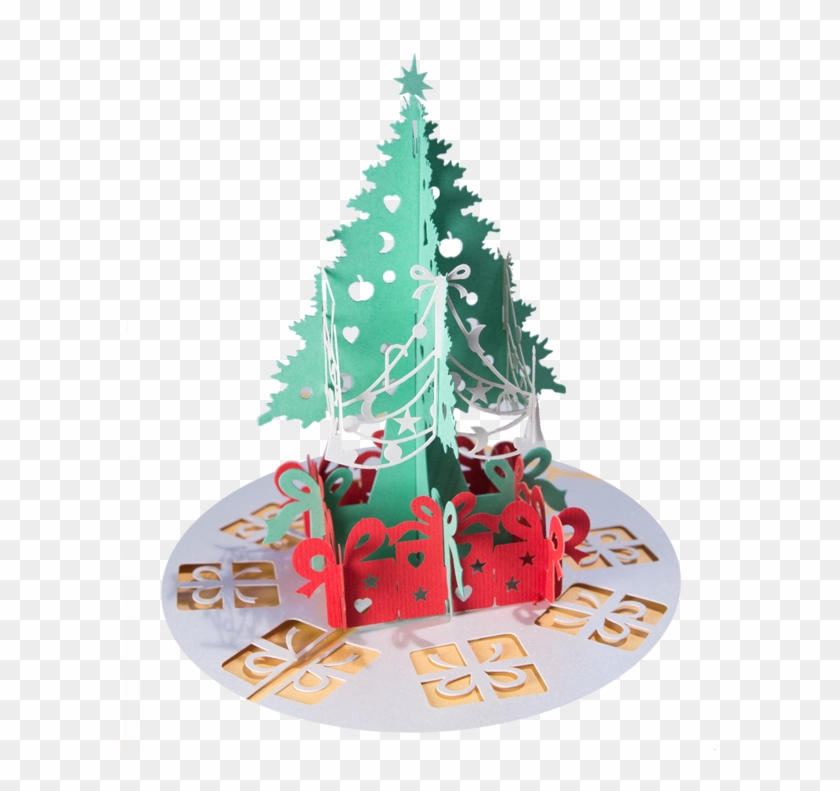 Christmas Tree With Presents Pop Up Card - Christmas Tree Clipart #1381727