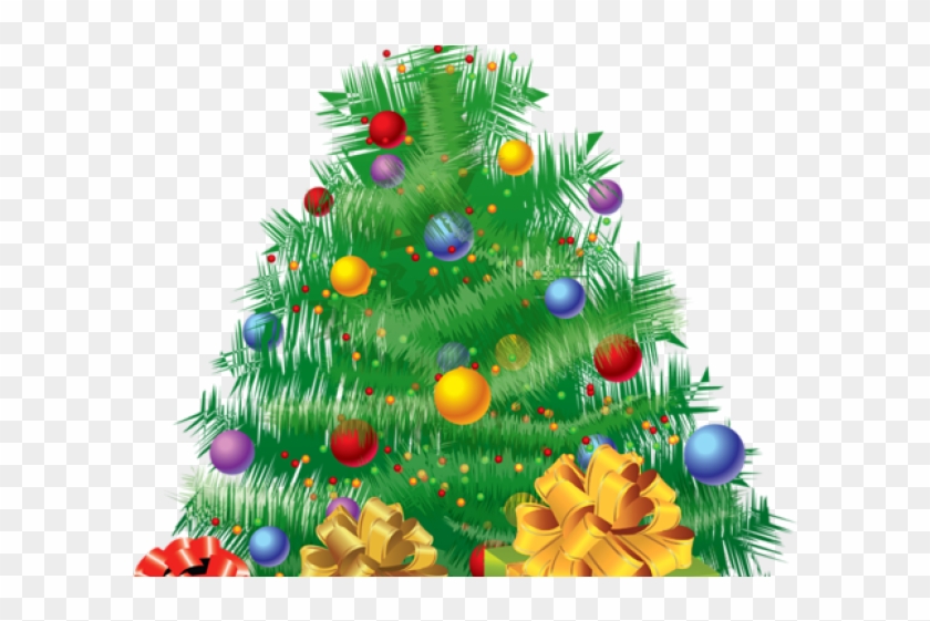 Border Clipart Christmas Tree - Animated Christmas Tree With Gifts - Png Download