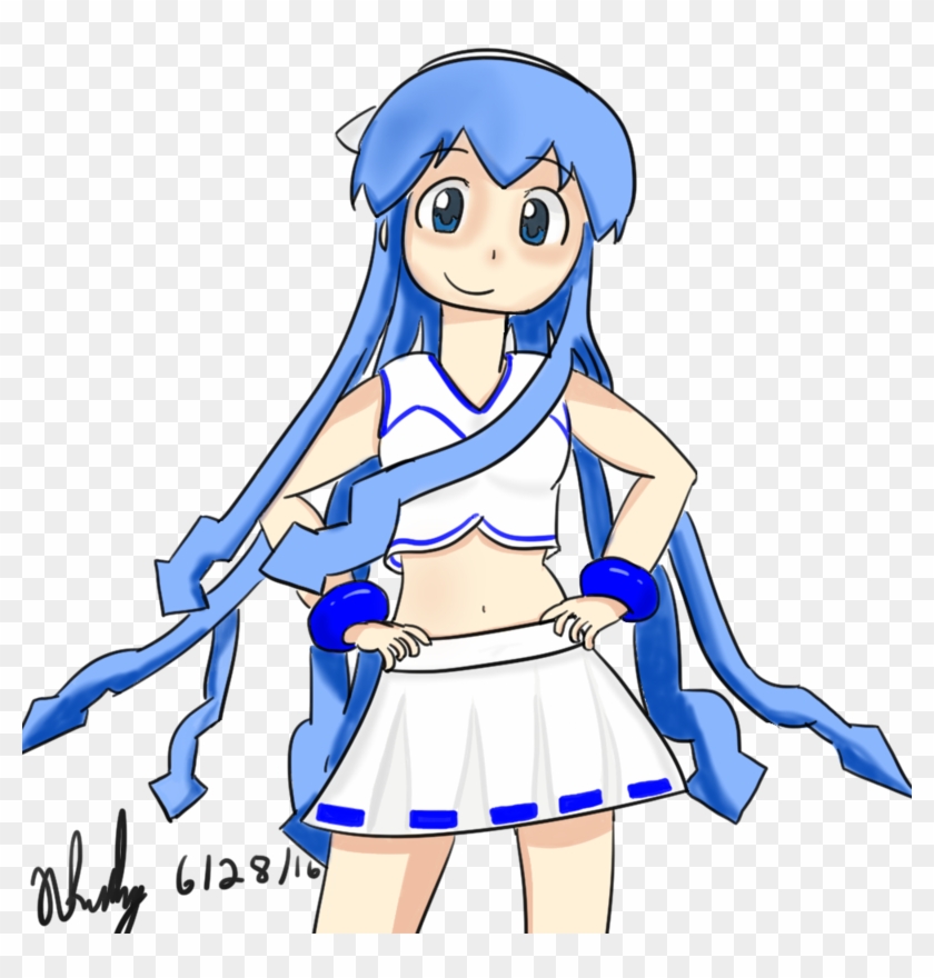 Siberianrusky 20 7 Cheerleader Ika Musume By Siberianrusky - Squid Girl Cheerleader Clipart