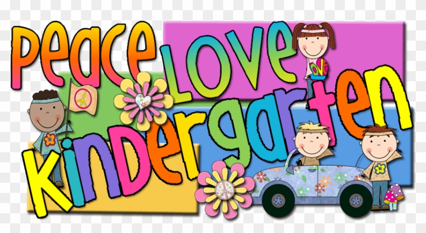 Peace, Love And Kindergarten - Cartoon Clipart #1382114