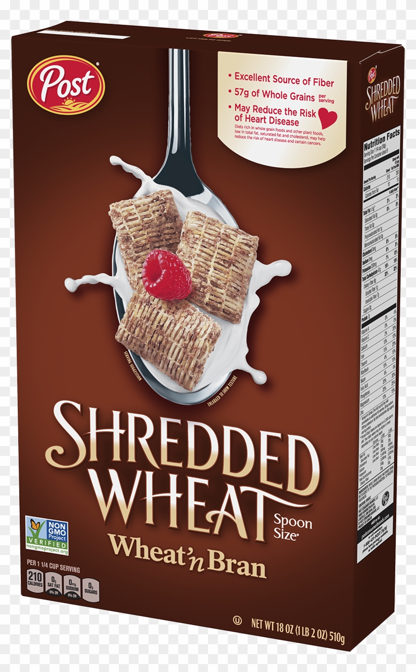 Post Shredded Wheat Spoon Size Wheat'n Bran Cereal - Shredded Wheat Cereal Post Clipart #1382211