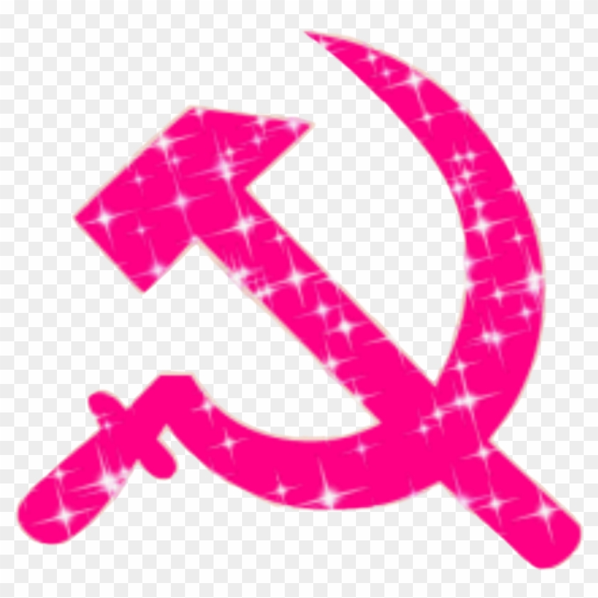 Soviet Revolution Hammerandsickle Pink Sparkles Sociali - Russian Sickle And Hammer Clipart #1382647