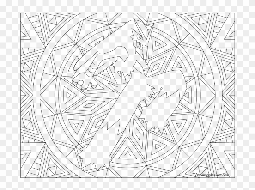 Adult Pokemon Coloring Page Blaziken - Mandalas De Pokemon Para Colorear Clipart #1383203