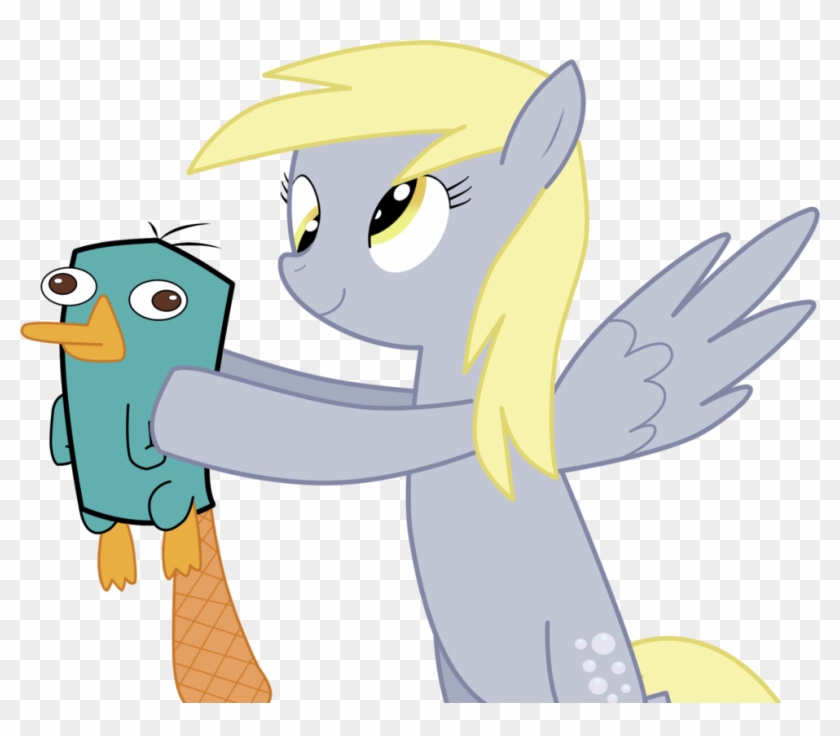Cawinemd, Crossover, Derpy Hooves, Female, Mare, Pegasus, - Derpy Perry The Platypus Clipart #1383507