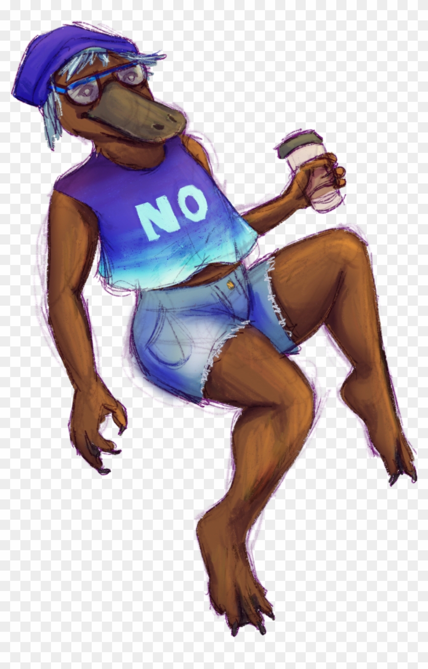 Hipster Platypus - Illustration Clipart #1383594