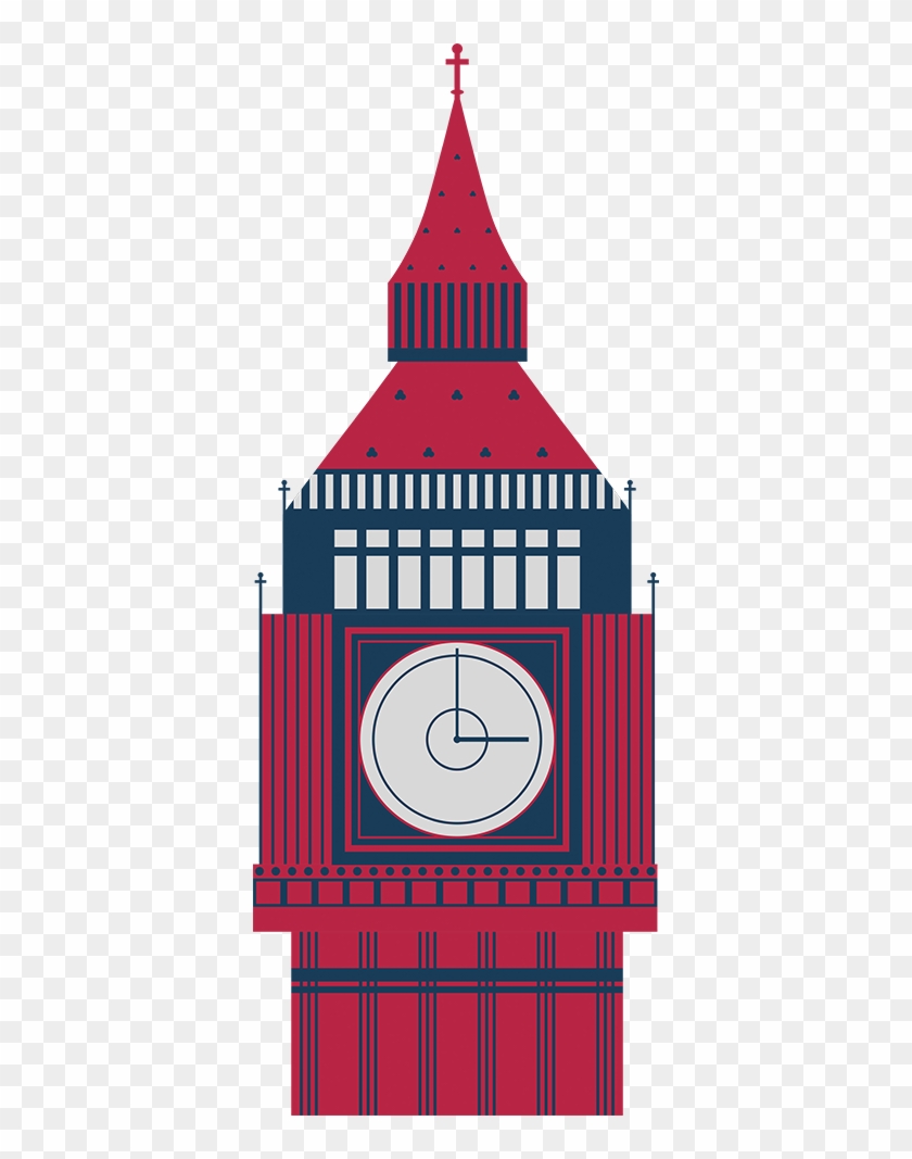 Big Ben Tower Sticker - Big Ben Red Png Clipart