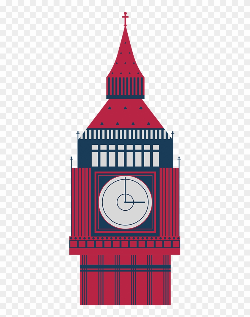 Big Ben Tower Sticker - Big Ben Red Png Clipart #1384981