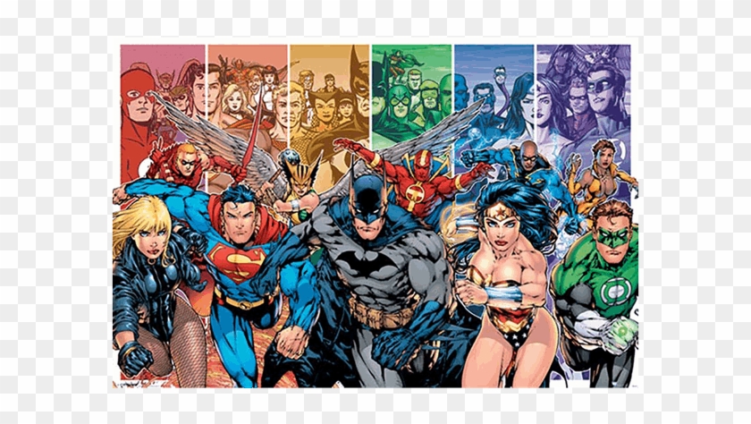 Justice League Running Poster - Justice League Comics Clipart