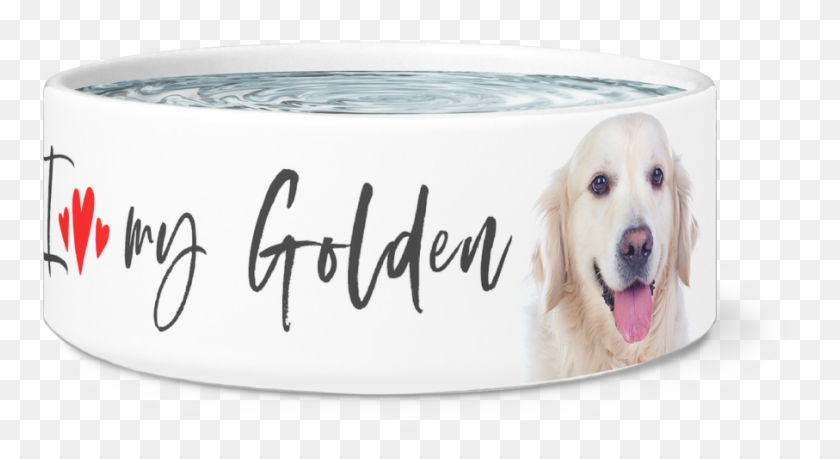 Large Dog Bowl, I Love My Golden Retriever Designer - Labrador Retriever Clipart