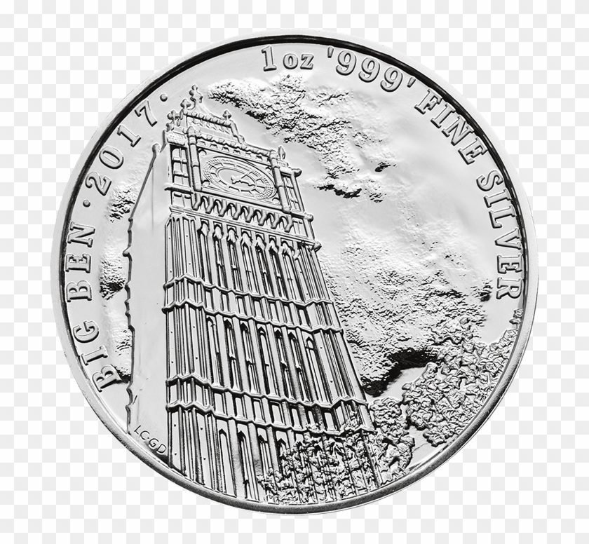Landmarks Of Britain 2017 Big Ben 1 Oz Silver Coin - British Landmark Coins Clipart