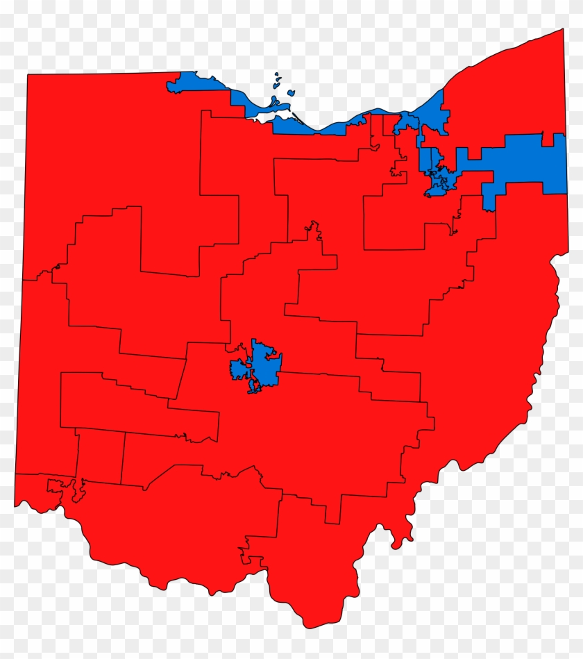Challenges Of Ohio's Republican Congressional Incumbents - Ohio Congressional Districts By Party Clipart #1386810