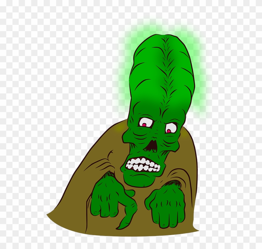 Monster, Alien, Creepy, Glow, Green, Halloween, Hands - Green Monster Art Clip - Png Download #1387147