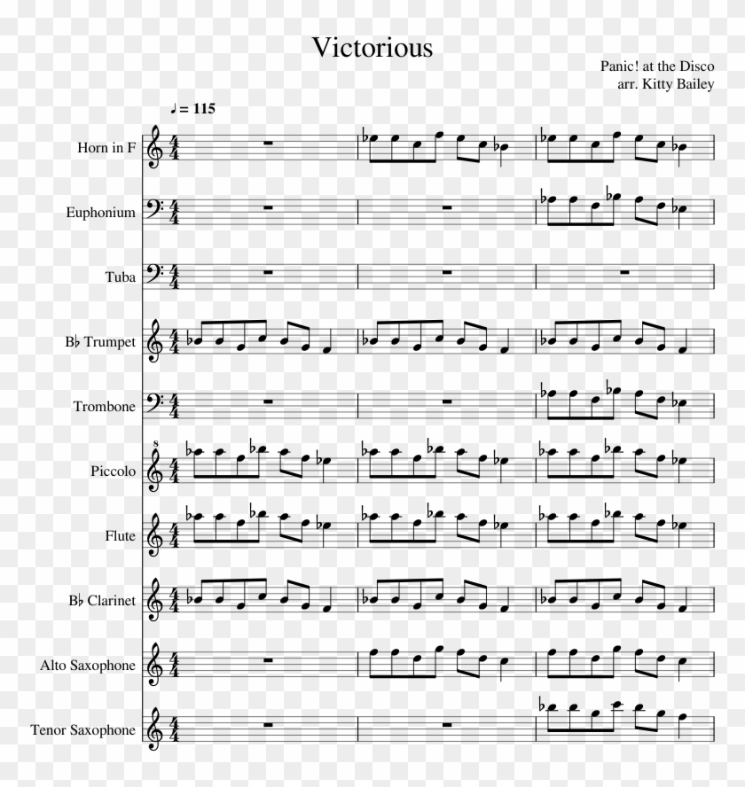 Victorious Sheet Music Composed By Panic At The Disco - Naruto Main Theme Viola Clipart