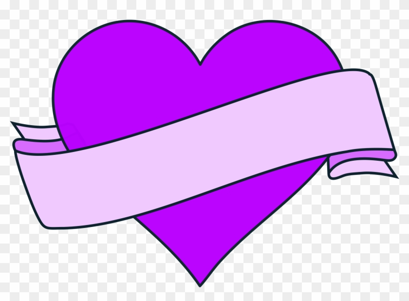 Clipart Ribbon Big Image Png - Heart With Ribbon Clipart Transparent Png