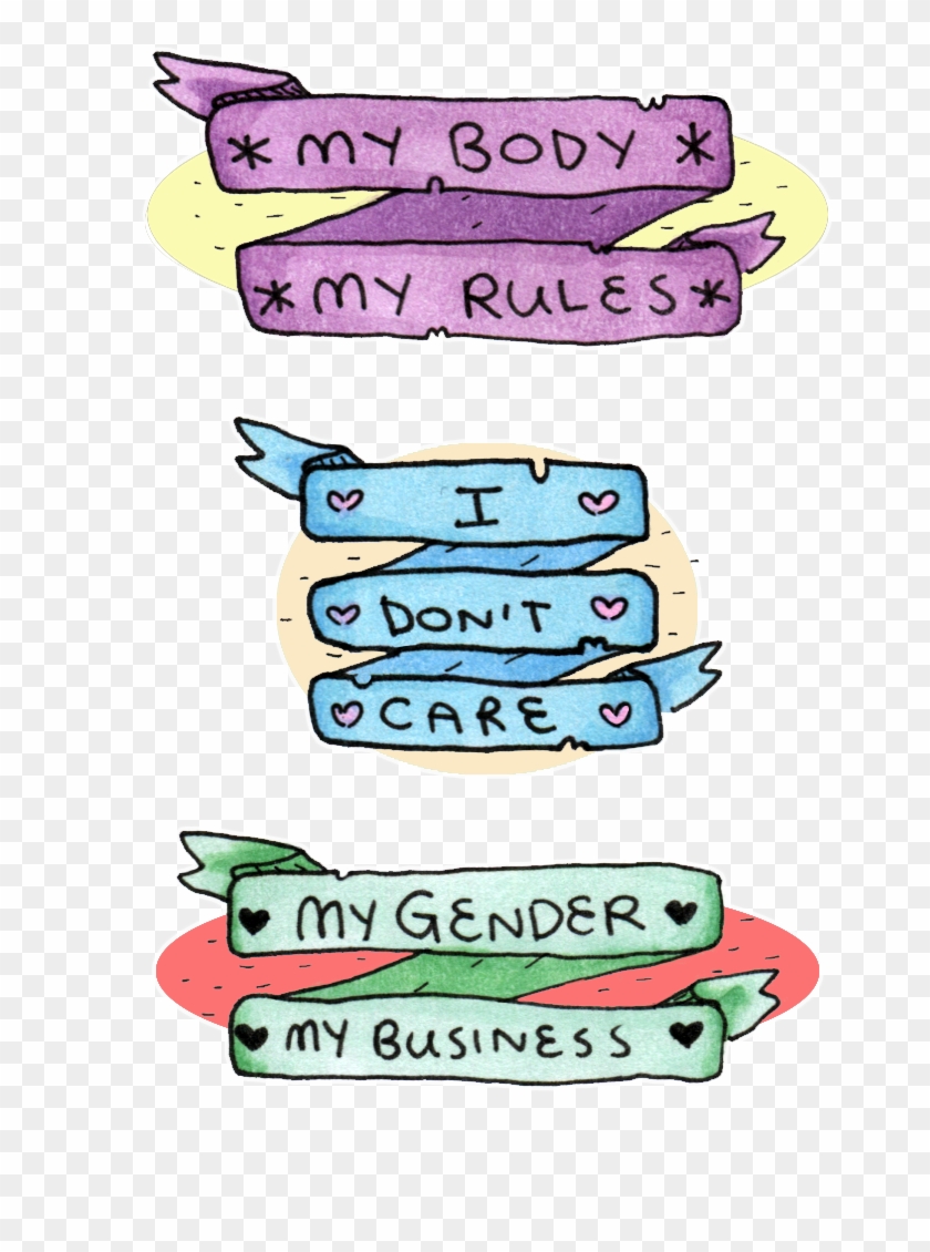 Three Illustrations - Grunge Riot Grrrl Cartoons Clipart #1388257