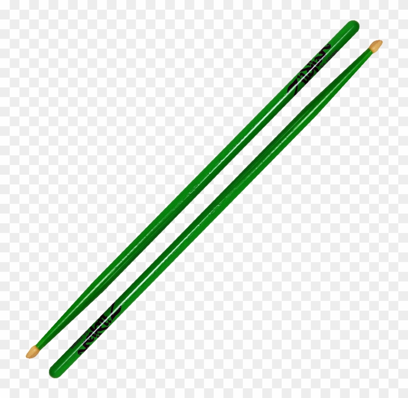 Zildjian Green Neon Drumstick - Green Drumsticks Clipart