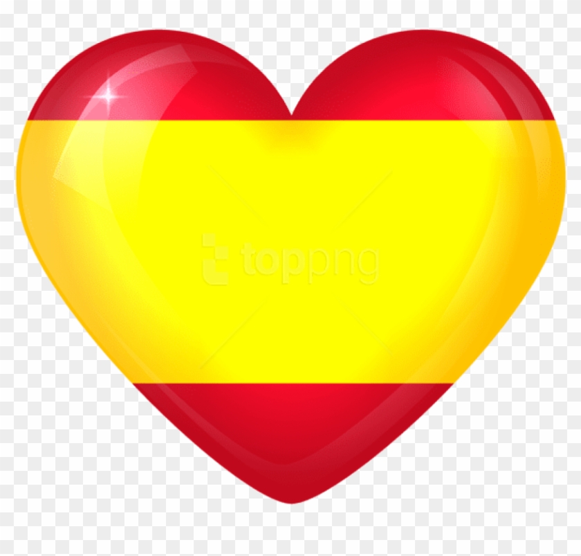 Free Png Download Spain Large Heart Flag Clipart Png - Heart With Spanish Flag Transparent Png