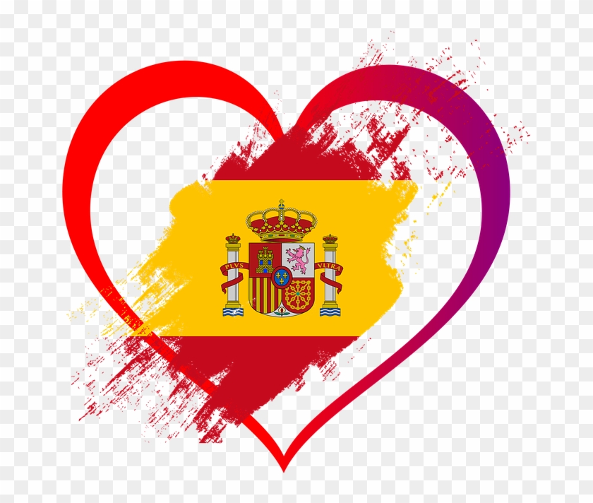 Flag, Heart, Love, Spain, Nation, State Flag, Collage - Spain Flag Clipart