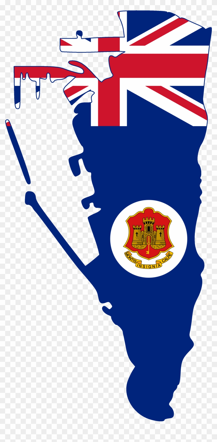 Flag Map Of Gibraltar Clipart