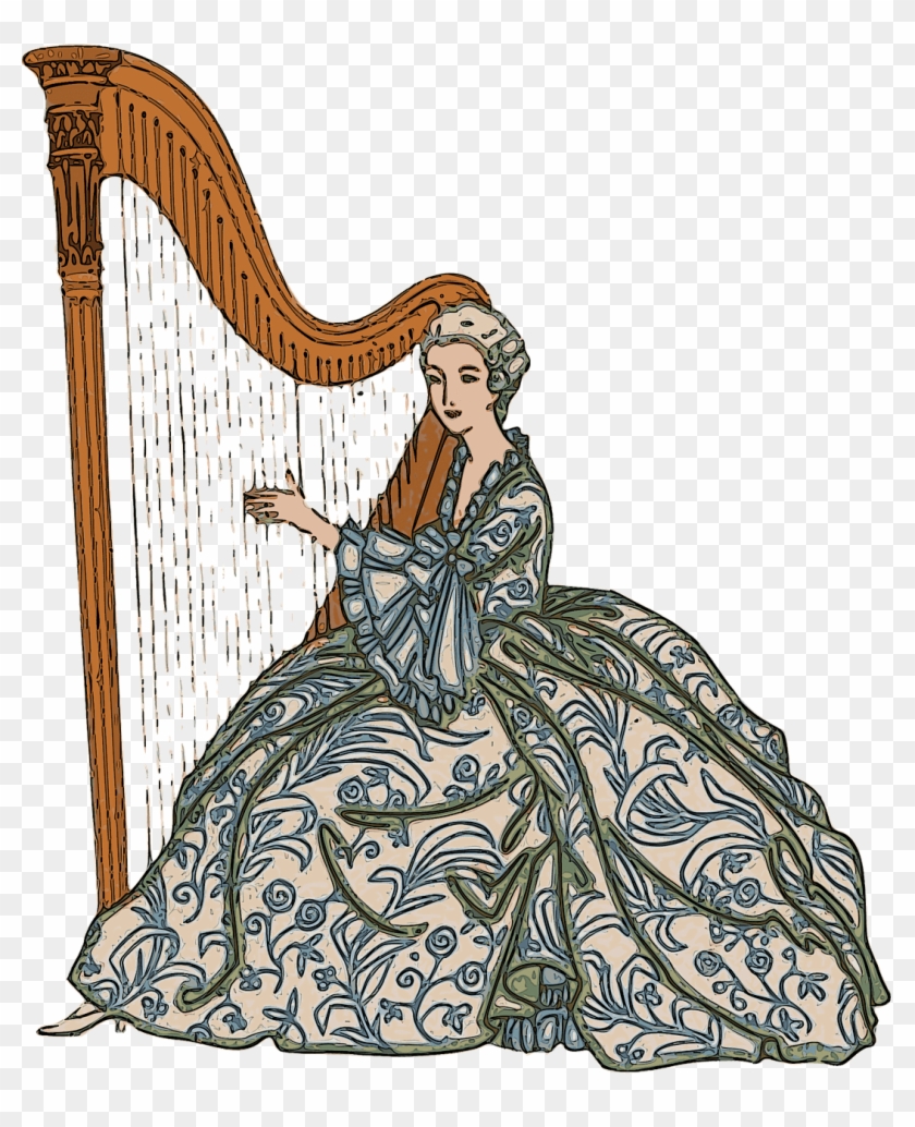 Download - Vintage Harp Clipart