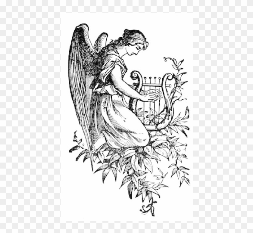 Harp Clipart Angel Harp - Drawings Of Gods Angels - Png Download #1392062