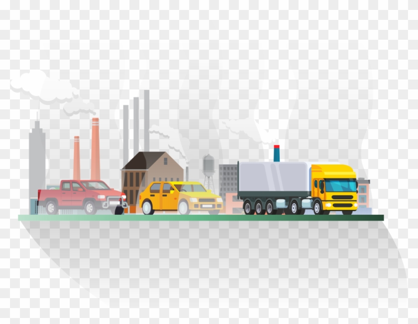Pollution Clipart Transportation Technology - Polluted City People Animated - Png Download #1392476