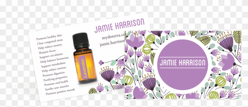 Personalized Doterra, Doterra Business Card, Essential - Purple Coneflower Clipart