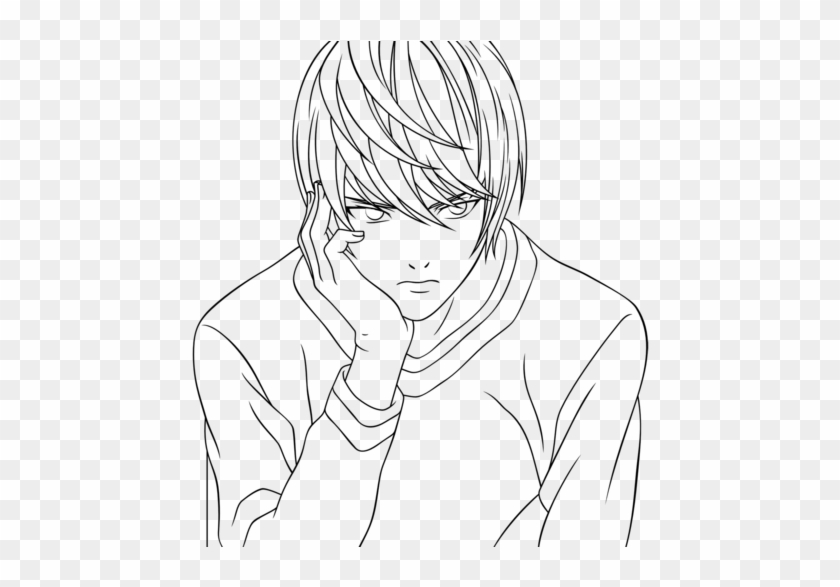 Light Yagami - Line Art Clipart