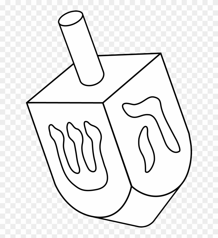 Dreidel Colorable Line Art Free Clip Art 192032 Coloring - Dreidel Coloring Page - Png Download